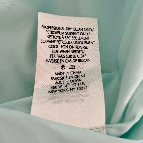 Alice + Olivia Finley Heart Cutout Embellished Mint Cotton Top M - Picture 7 of 8